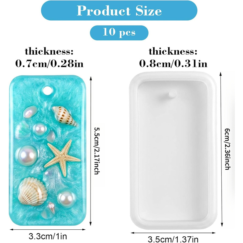 10 hars-sleutelhanger-sieraden - Silicone Epoxy Resin Molds Set recensie en prijs