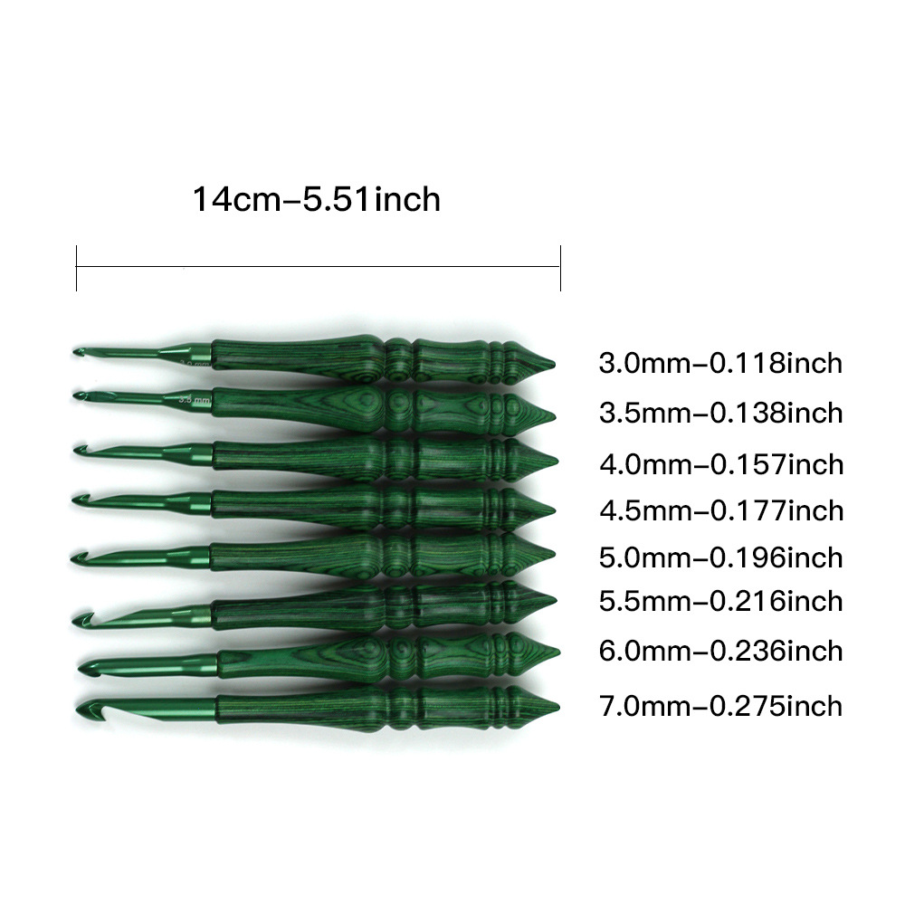Haaknaaldenset, groen, met syn - Wooden Crochet Hooks Ergonomic Handle recensie en prijs