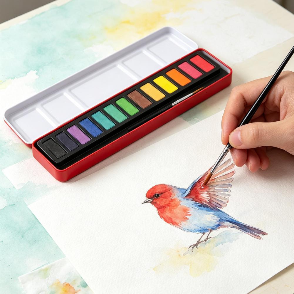 Draagbare aquarelverfset, vast - Watercolor Paint Set Solid Pigment recensie en prijs