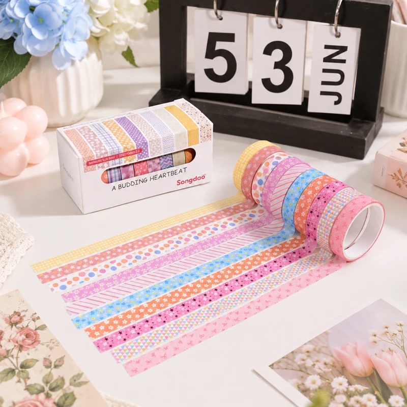 10 rollen washi-tape met bloem - Scrapbooking recensie en prijs