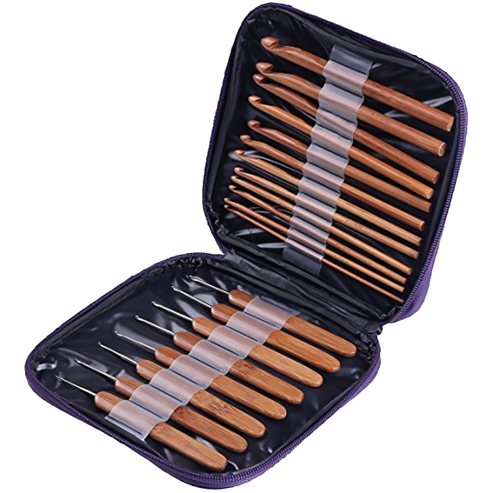 1 set haaknaalden van bamboeho - Wooden Crochet Hooks Ergonomic Handle recensie en prijs