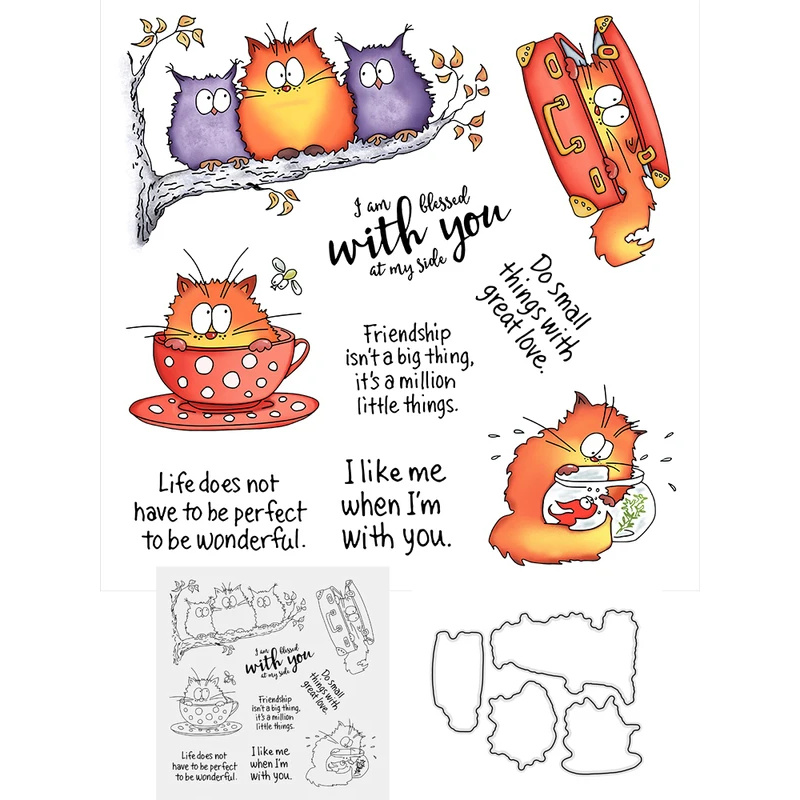 Kawaii Fatty Cats Owl Stansmes - Clear Silicone Stamps For Card Making recensie en prijs